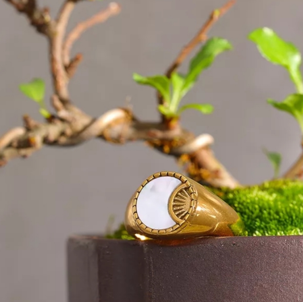 18 k Gold Plated Queen Ring Size 8